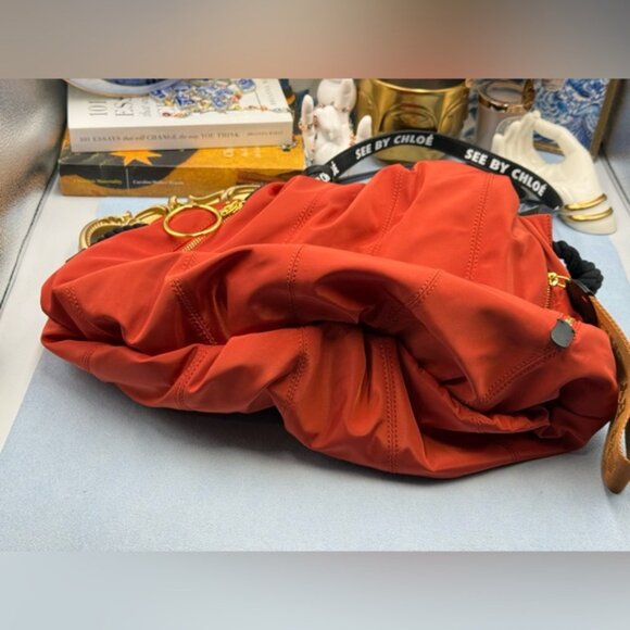 🆕 SEE BY CHLOE 🧿 NWOT Flo Shoulder Bag, Red Nylon - Picture 13 of 15